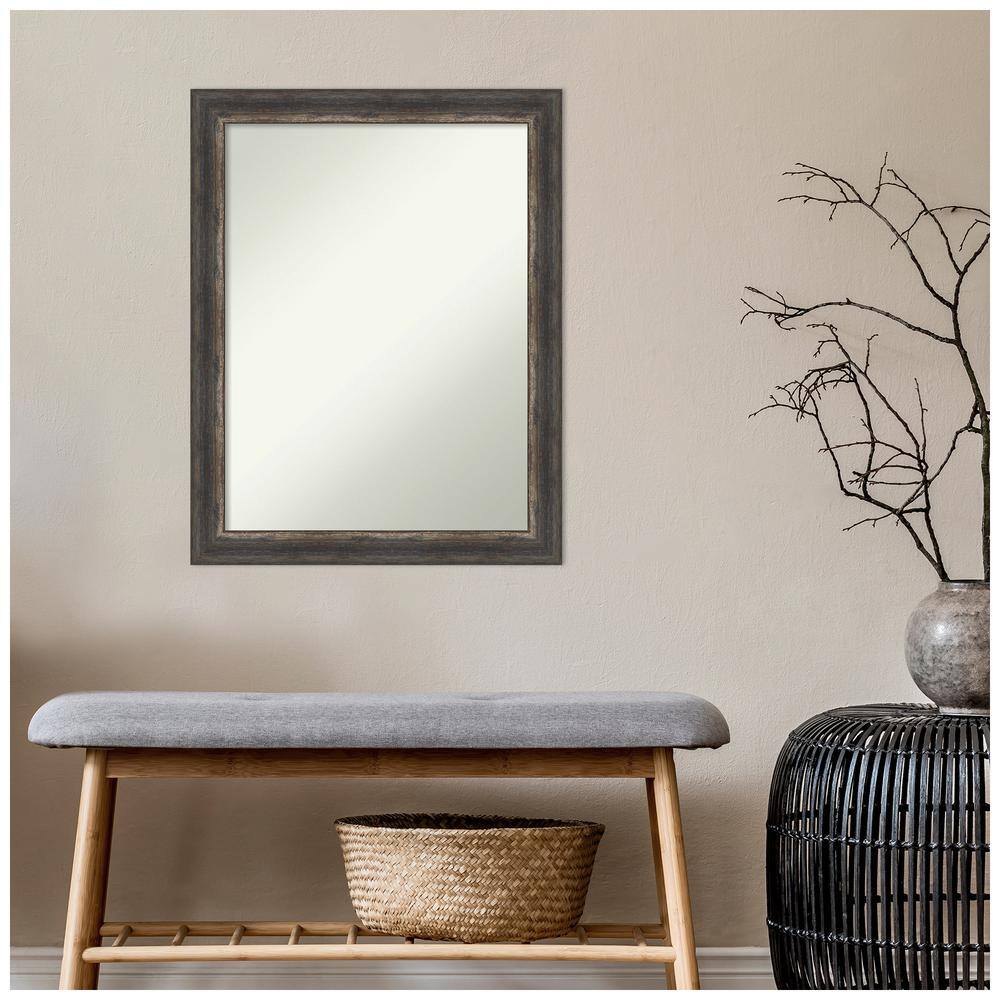 Bronze Charred Wood Rectangular Bathroom Vanity Mirror