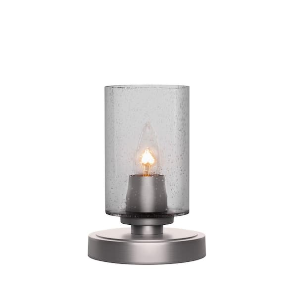 Unbranded Quincy 8 in. Graphite Accent Lamp with Glass Shade