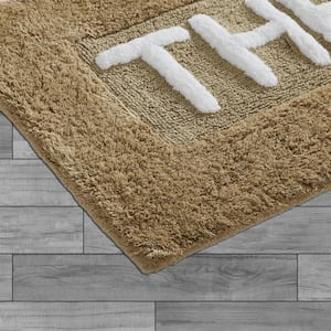 Novelty Beige 21 in. x 34 in. They Cotton Bath Rug