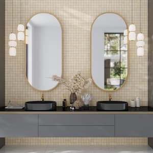Splendor Beige 11.81 in. x 11.81 in. Polished Porcelain Mosaic Wall and Floor Tile (10.65 sq. ft./case) (11-pack)