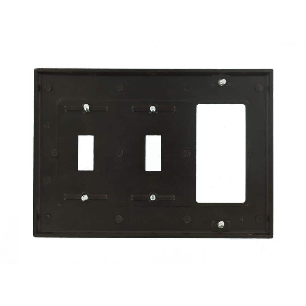 Brown 3-Gang 2-Toggle 1-Decora Thermoset Wall Plate