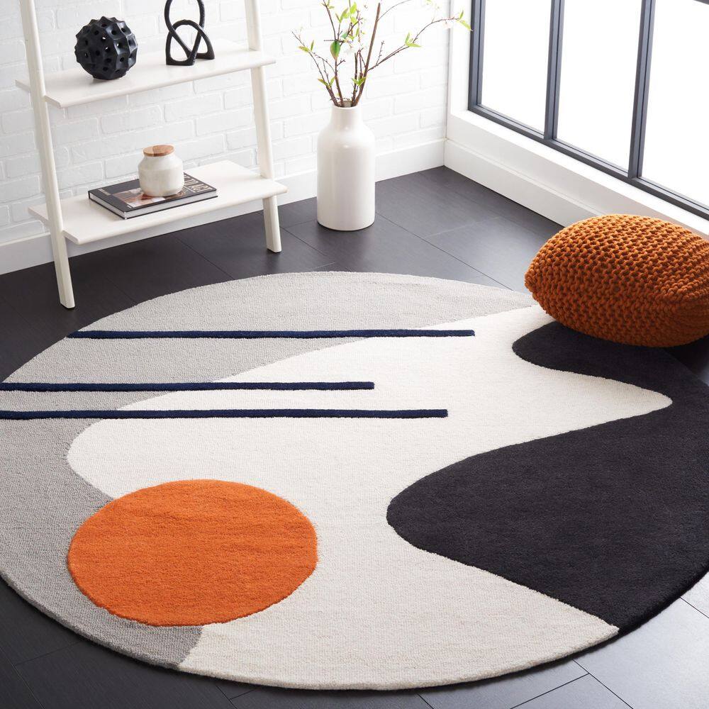 Rodeo Drive 6 X 6 Gray/Black Geometric Round Rug price history on PriceWatchPro