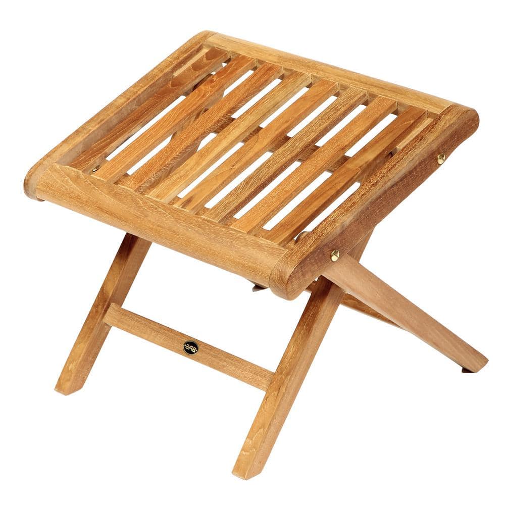 Arb Teak Brown Adjustable Outdoor Wood Leg Rest