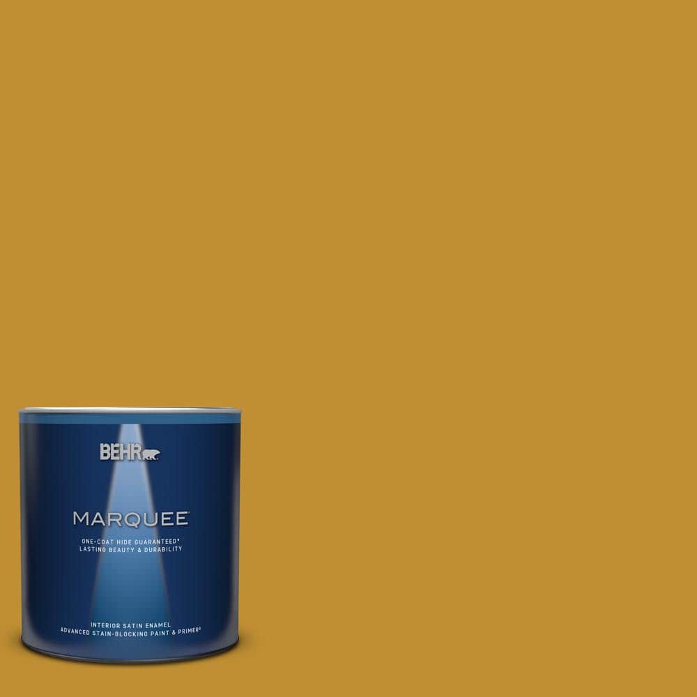 BEHR MARQUEE 1 qt. M2907 Turmeric Satin Enamel Interior Paint