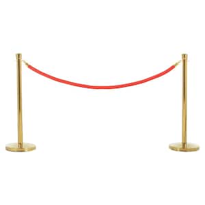 US Weight Premier Brass Stanchions with Red Velvet Rope