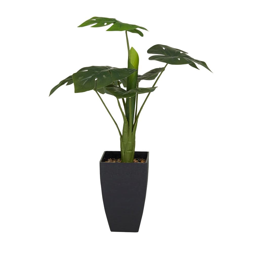 Litton Lane 27 In. H Green Monstera Artificial Plant With Black Tapered ...