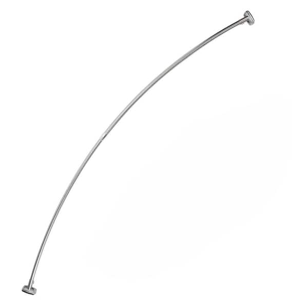 42-72 in. Stainless Steel Rust Proof Adjustable Curved Shower Curtain Rod in Silver for Home Bathroom, Hotel Bathroom