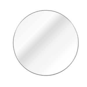 42 in. W x 42 in. H Wall Mounted Mirror Large Round HD Mirror for Bathroom (Silver)