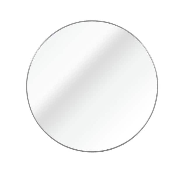 Seafuloy 42 in. W x 42 in. H Wall Mounted Mirror Large Round HD Mirror for Bathroom (Silver)