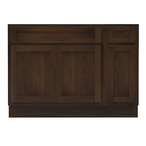 48 in. W x 21 in. D x 32.5 in. H Bath Vanity Cabinet without Top in Brown