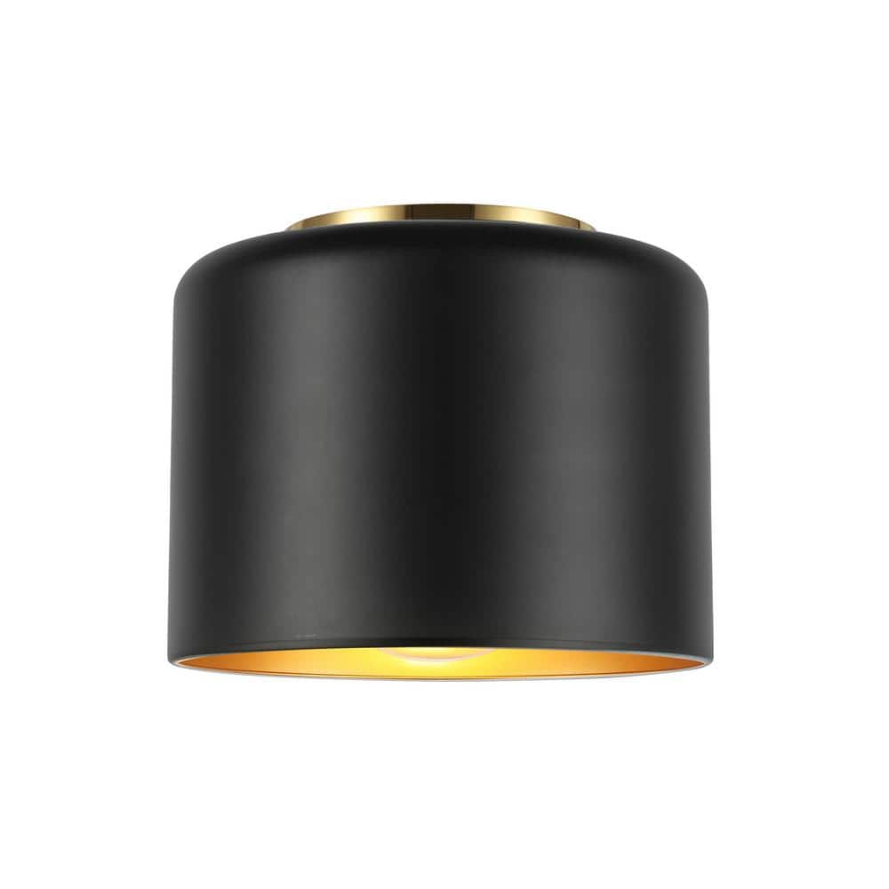 Emilia 8 in. 1-Light Aged Brass Flush Mount
