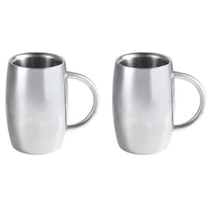 Emerald 14 oz. Stainless Steel Double Walled Beer Mugs (Set of 2)