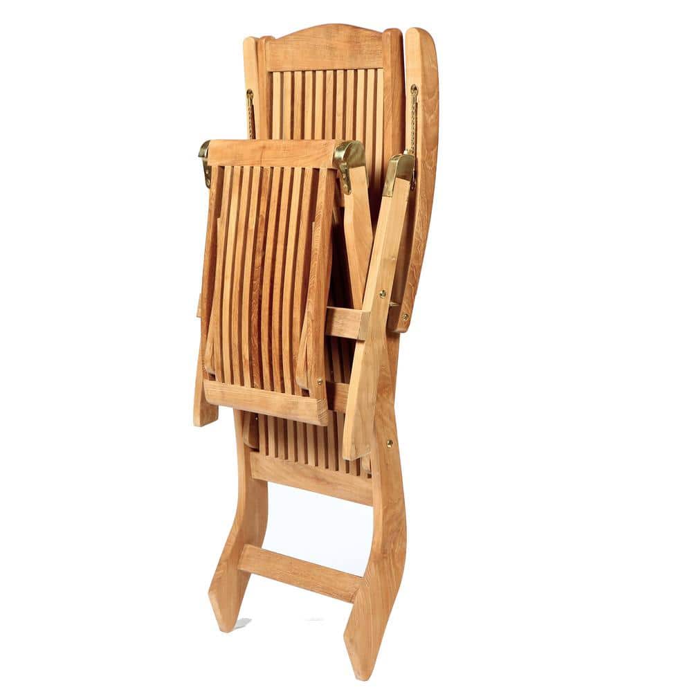 Colorado Teak Wood Outdoor Chaise Lounger with Arms