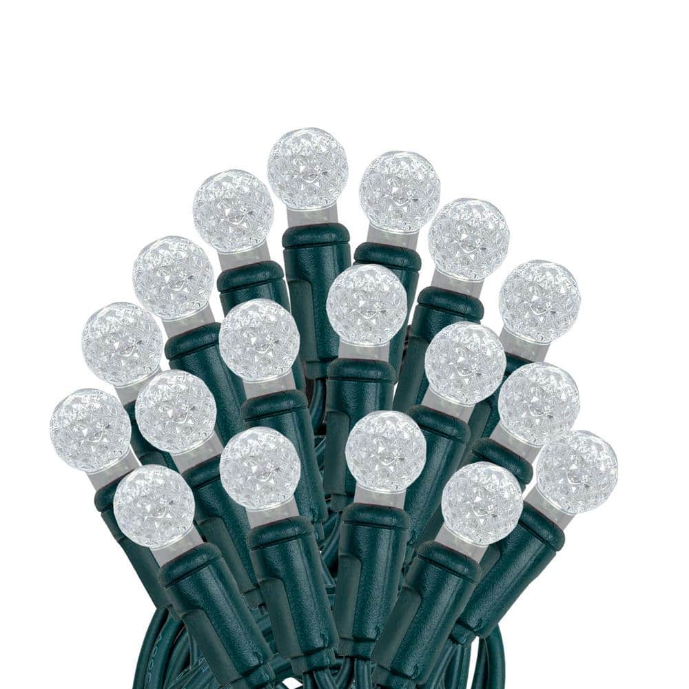 Cool White LED Globe Christmas Tree Lights, 25 ft String