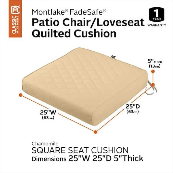 Classic Accessories Montlake Fadesafe, Thick Patio Chair Cushions