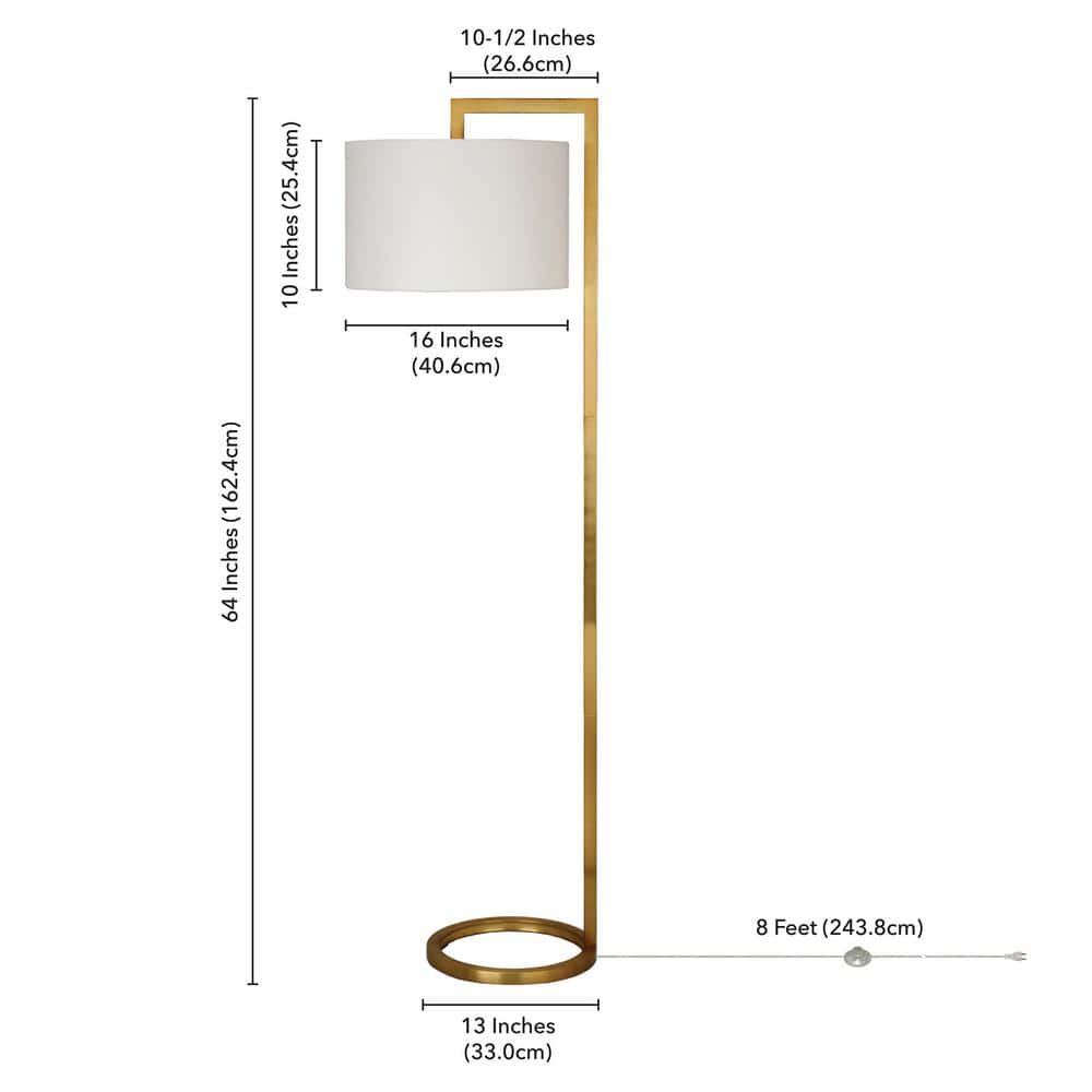 Arcadian Bronze 64" Floor Lamp with Round Shade