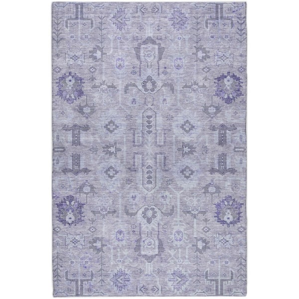 Dream Shag Premium Machine Washable Abstract ADS697 Lavender 8 ft. x 10 ft. Area Rug