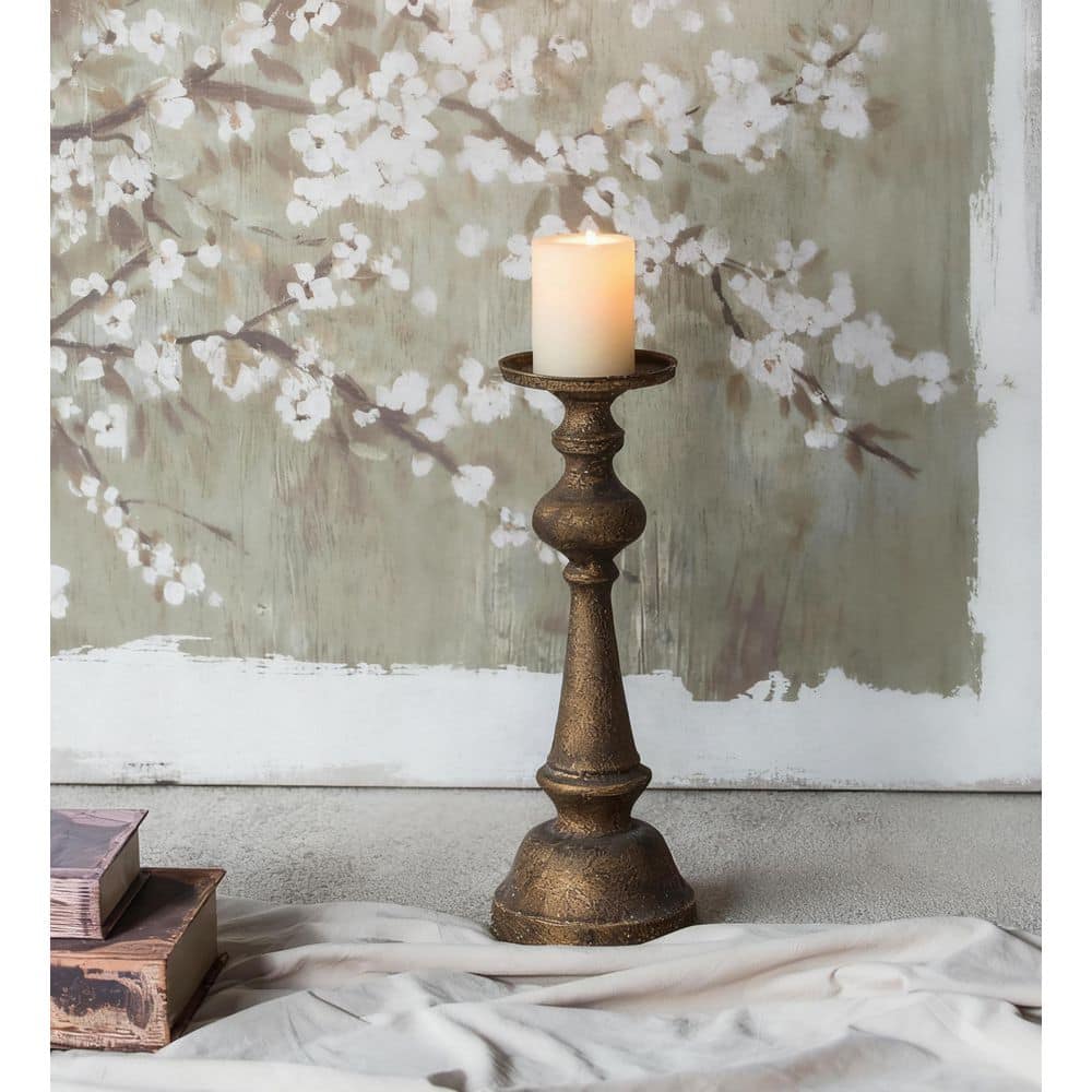 キャンドルスタンド ブロンズ ジャコメッティっぽい 6 in. D x 18 in. H Bronze Metal Candle Holder 1 PC, for Office