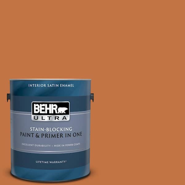 BEHR ULTRA 1 gal. #UL120-8 Marmalade Glaze Satin Enamel Interior Paint and Primer in One
