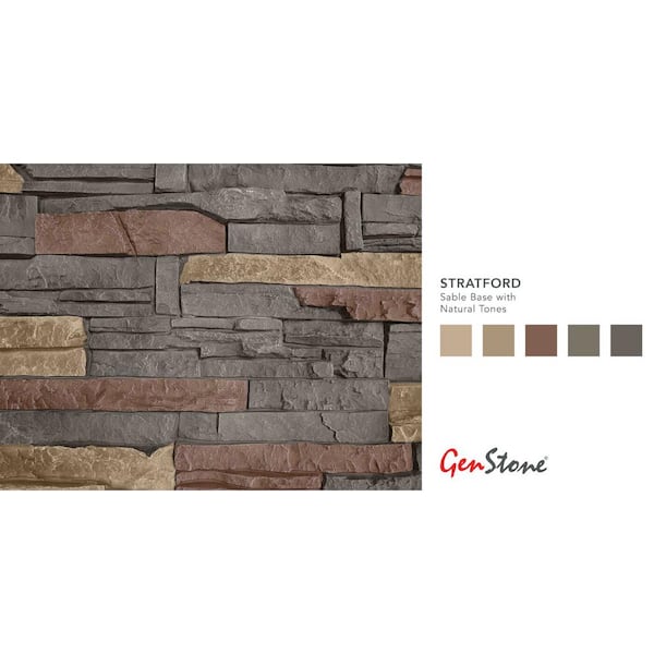 GenStone 42 in. W x 42 in. L Stratford Faux Stone Panel Siding