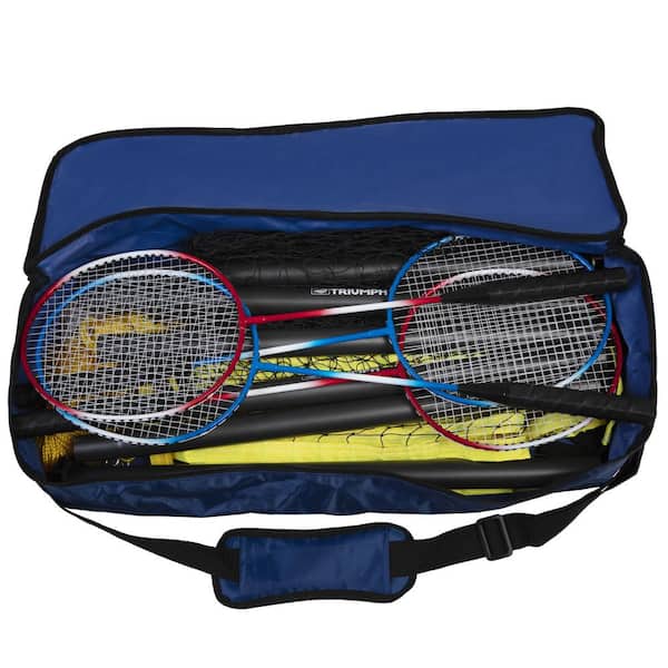  Triumph Sports 4-Player Badminton Set with 4 Rackets, 3  Shuttlecocks and 1 Carry Case, Black (35-7119-2) : Sports & Outdoors