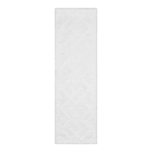 Solo Rugs Arlo Modern Solid White 2 ft. x 8 ft. Hand Loomed Runner Indoor/Outdoor Area Rug