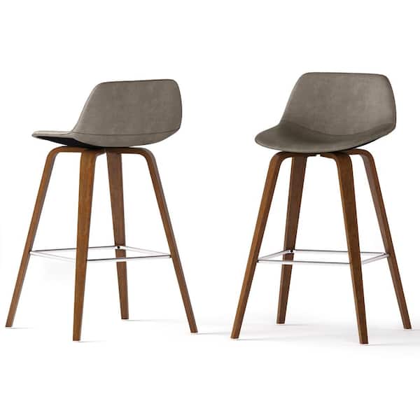Brooklyn + Max Harvard21 in Distressed Grey Bentwood Counter Height Stool (Set of 2)