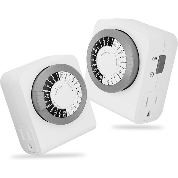 Vrbgify Indoor 24 Hour Digital Countdown Timer Outlet with 1 Grounded ...