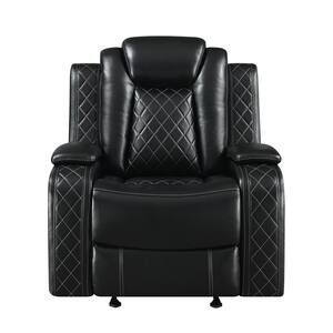 New Classic Furniture Orion Black Fabric Glider Recliner with Power Footrest and Headrest