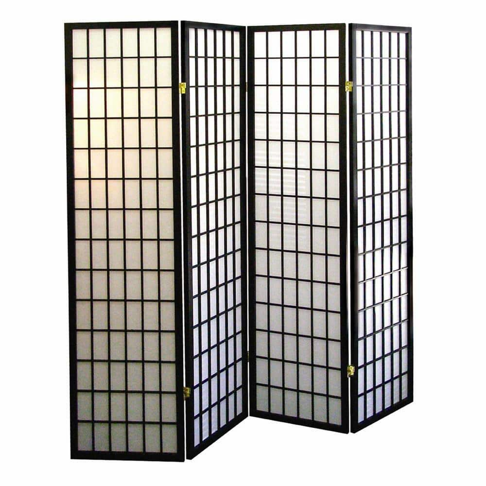 ORE International Bamboo 4-Panel Room Divider R591-4B - The Home Depot