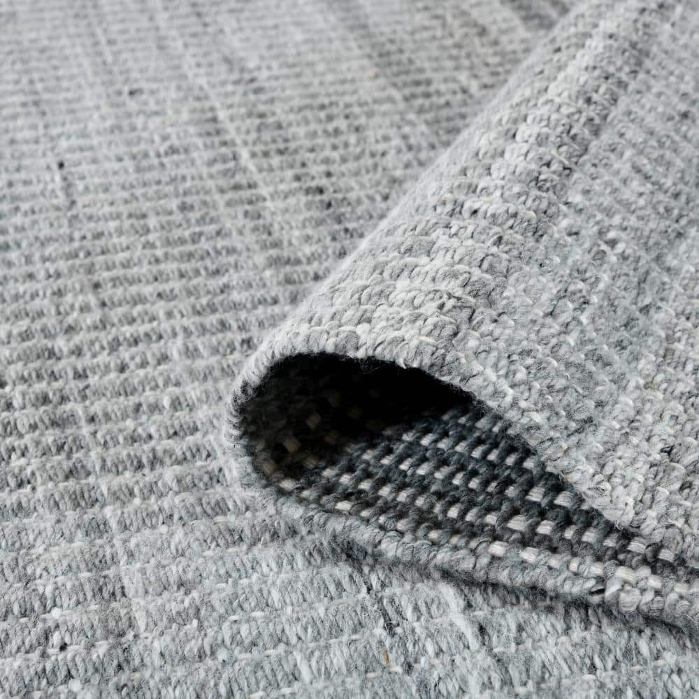 Gray Geometric Hand-Woven Outdoor Rectangular Rug 4' x 6'