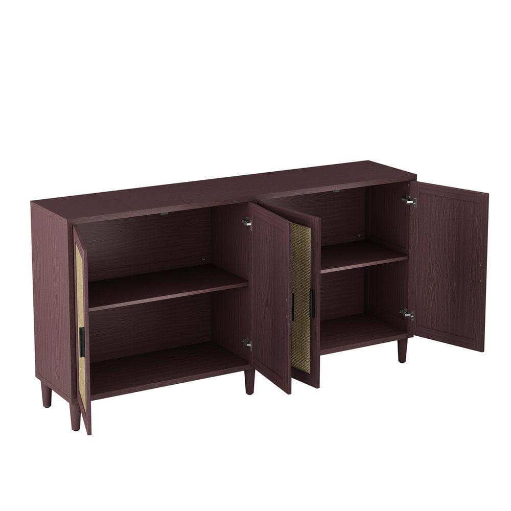 70.08 in. W x 15.75 in. D x 35.04 in. H Bathroom Brown Linen Cabinet