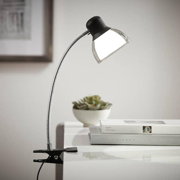 Hampton Bay 14 in. Black Integrated LED Clip Lamp