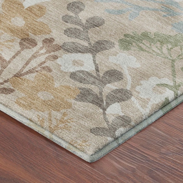 Mayfield Premium Machine Washable Abstract AMF2334 Beige 8 ft. x 10 ft. Area Rug