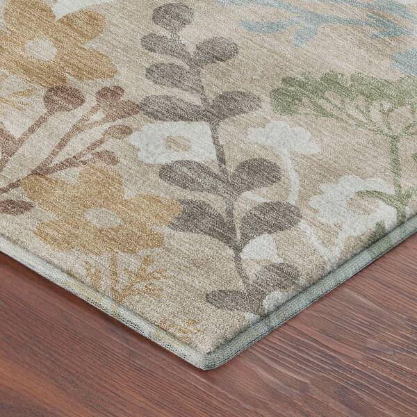Mayfield Premium Machine Washable Abstract AMF2334 Beige 9 ft. x 12 ft. Area Rug
