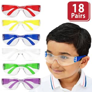 Crystal Kids Clear Lens Color Temple Variety Safety Glasses (18-Pairs)