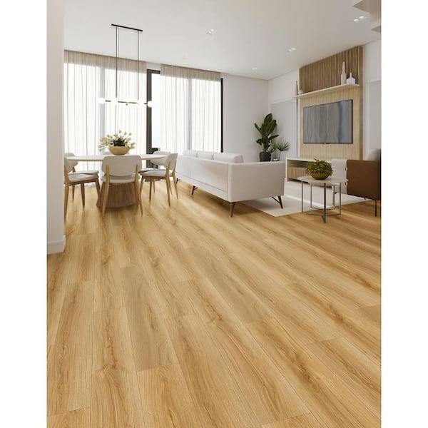 Rhodes Moroccan Tan 12mm T x 9.37 in. W HDF Waterproof AC5 Click Lock Laminate Wood Flooring (23.29 sq.ft./case)