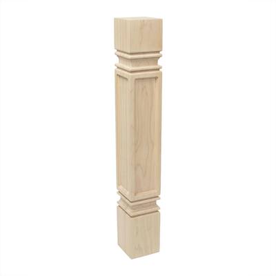 5 in. x 35-1/4 in. Unfinished North American Solid Hard Maple Mission Kitchen Island Leg