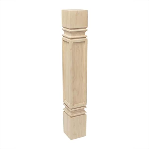 American Pro Decor 5 in. x 35-1/4 in. Unfinished North American Solid Hard Maple Mission Kitchen Island Leg