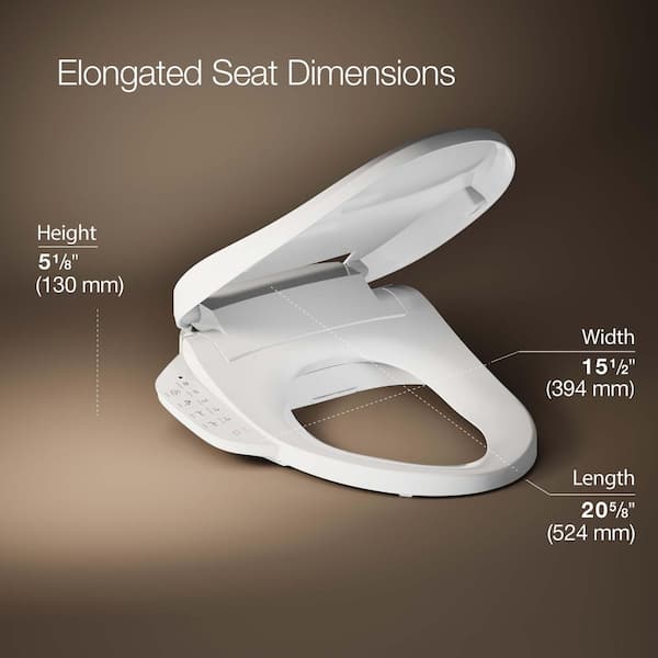 KOHLER Purewash E590 Electric Bidet Seat for Elongated Toilets in White