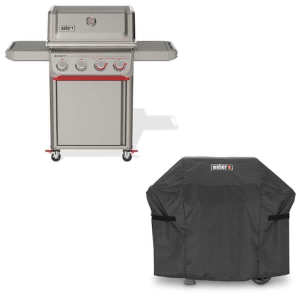 Spirit E-425 4-Burner Liquid Propane Gas Grill in Titanium with Premium Grill Cover