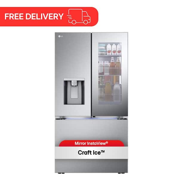 26 cu. ft. Counter-Depth MAX French Door Refrigerator w/ Mirrored Instaview & 4 types of ice, PrintProof Stainless Steel