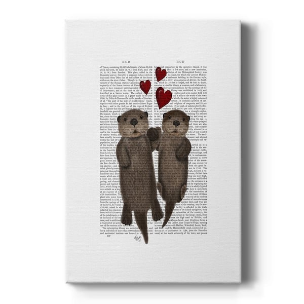 Wexford Home Otters Holding Hands By Wexford Homes Unframed Giclee Home Art Print 12 in. x 8 in.