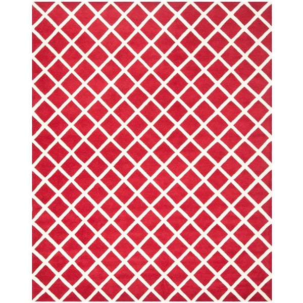 SAFAVIEH Chatham Red/Ivory 8 ft. x 10 ft. Area Rug