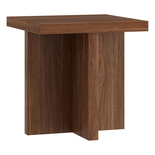 Meyer&Cross Elna 22 in. Satin Walnut Square MDF Top End Table