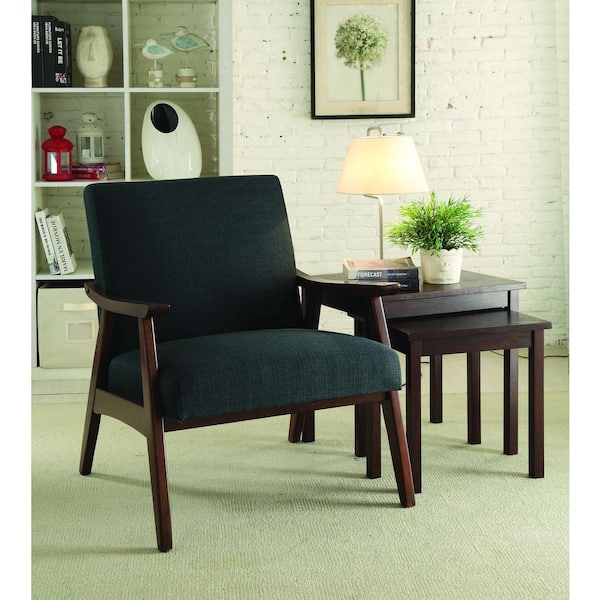 OSP Home Furnishings Davis Dark Grey Fabric Arm Chair