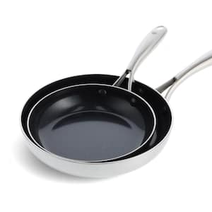 Stainless Clad Pro 2-Piece Stainless Steel Frying Pan Set