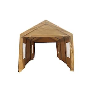 10 ft. W x 20 ft. D x 9.4 ft. H Sand Roof Iron Carport