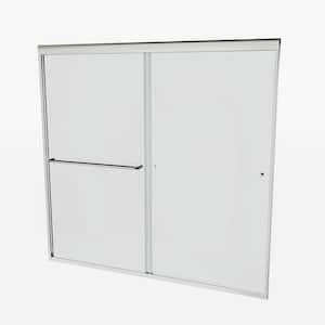 56 to 60 in. W x 60 in. H Sliding Framed Tub Door in Brushed Nickel Finish with Clear Glass