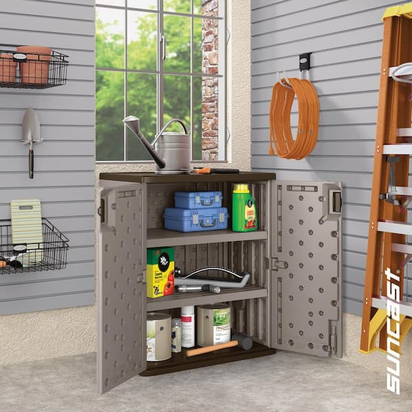 Plastic Freestanding Garage Base Cabinet in Platinum (30 in. W x 36 in. H x 20 in. D)